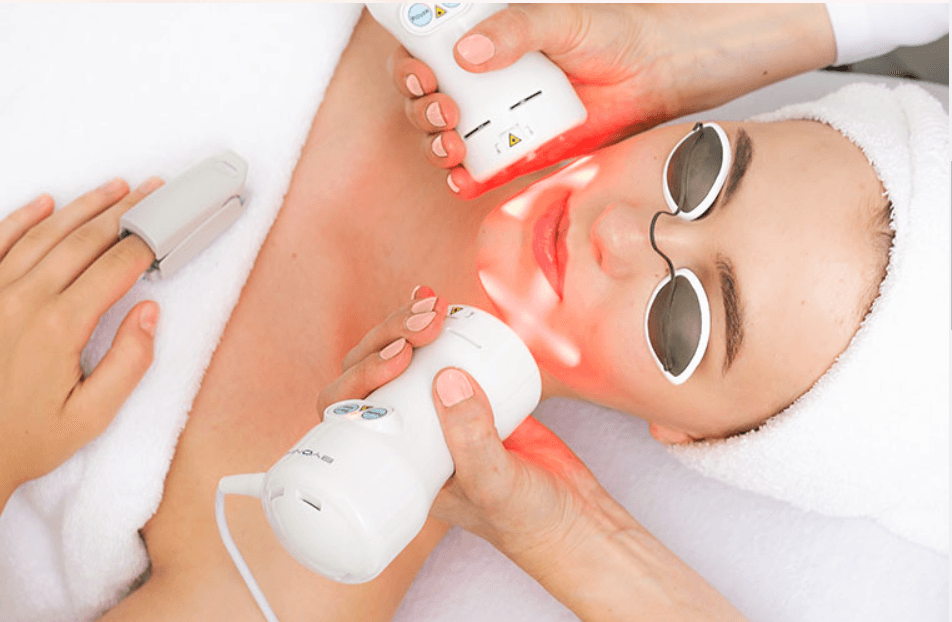 Byonik cold laser treatment in progress at GA Salons